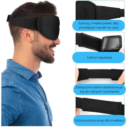 Opaska na oczy anatomiczna Premium do spania, oddychająca (89680001)