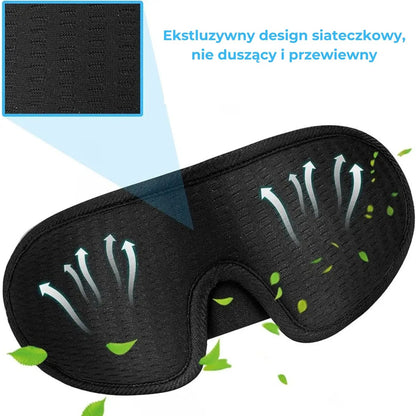 Opaska na oczy anatomiczna Premium do spania, oddychająca (89680001)