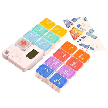 Kasetka na tabletki organizer z timerem, 15 przegródek (8701)