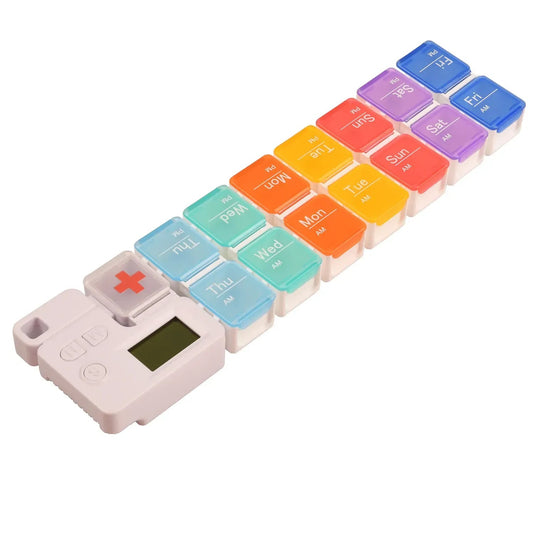 Kasetka na tabletki organizer z timerem, 15 przegródek (8701)