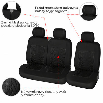 Uniwersalne pokrowce na fotele samochodowe 2+1 (94490001)