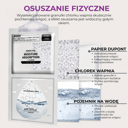 Wiszący pochłaniacz wilgoci do szafy i domu, osuszacz powietrza, 10 szt. (94440001)